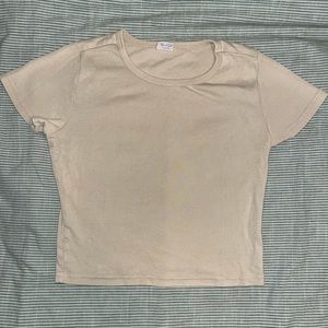 John Galt Brandy Melville Tan Baby Tee
